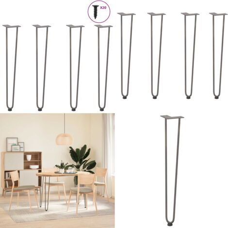 Patas de horquilla para consolas para consolas 4 unidades Acero natural 72 cm Acero macizo - Soporte para consolas - Patas de horquilla