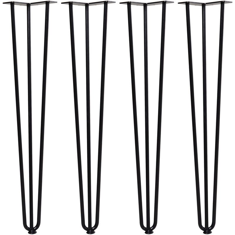 

Juego de 4 Patas para Mesa 12x12x71cm Con Protectores de Goma Color Negro - Negro