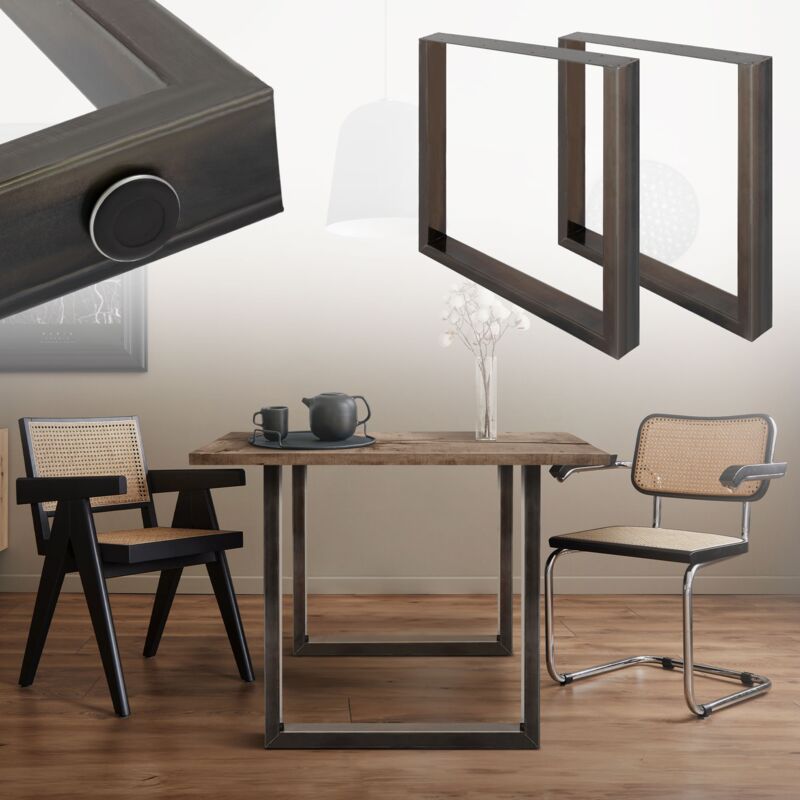 

2x Patas de mesa acero pies de escritorio marco soporte banco industrial 80x72cm