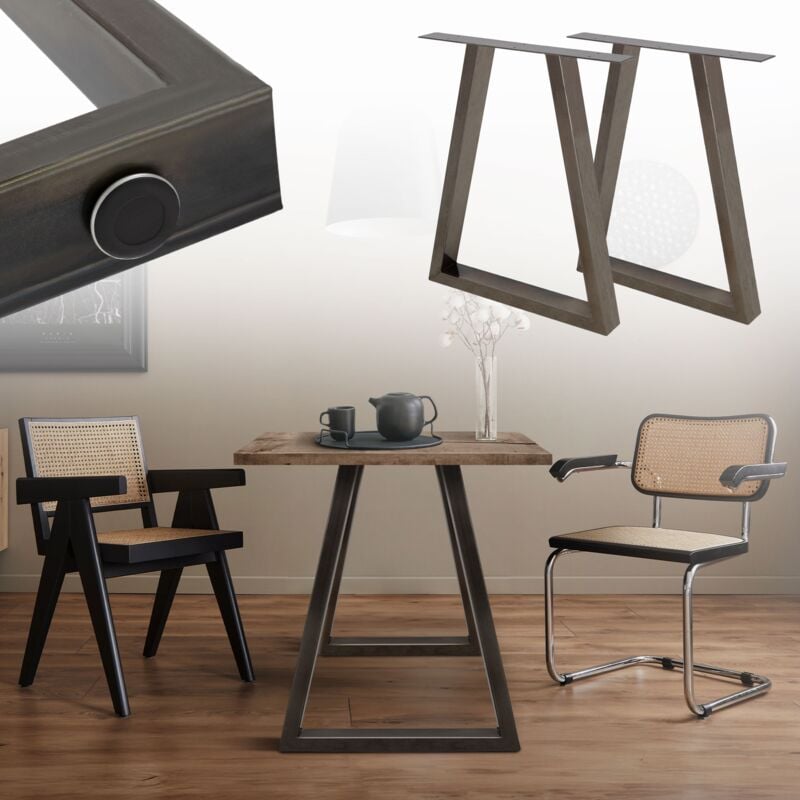 

Patas de mesa acero pies de escritorio marco soporte en A industrial 60 x 72cm