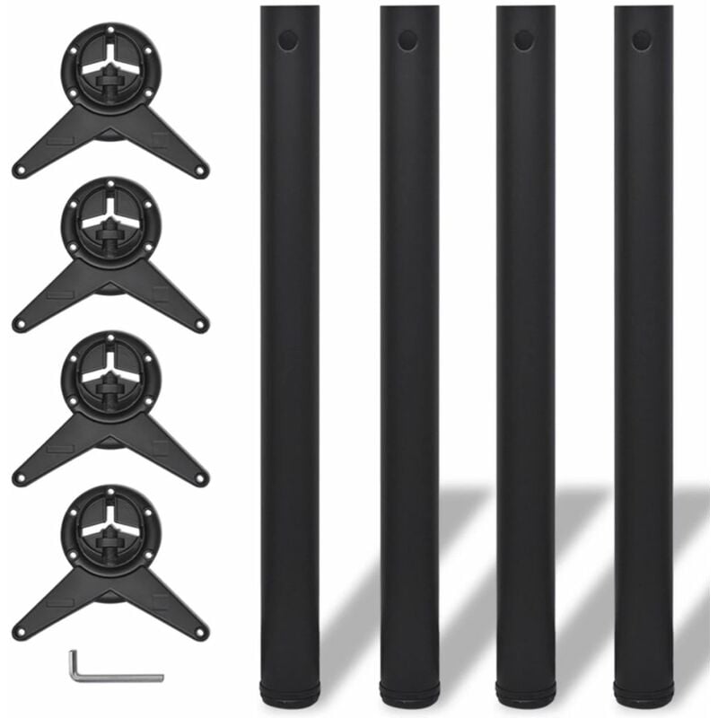 

Patas de mesa ajustables en 4 alturas negro 710 mm