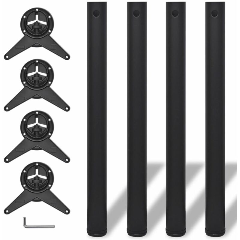 

Patas de mesa ajustables en 4 alturas negro 710 mm