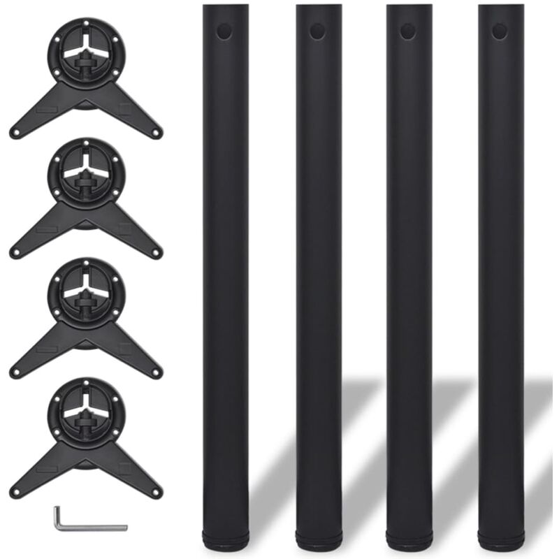 

Patas de mesa ajustables en 4 alturas negro 710 mm - Negro