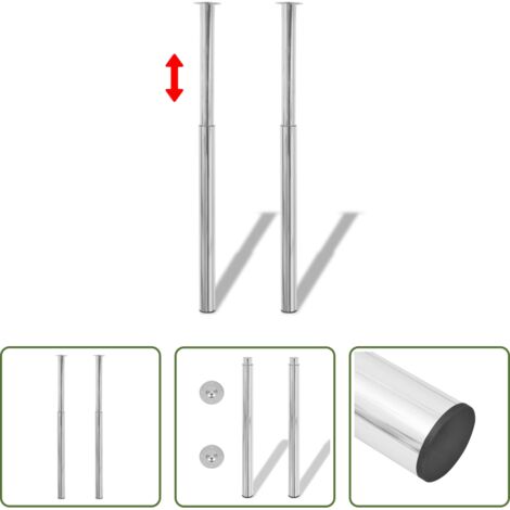 Patas de mesa ajustables -  Patas de mesa telescópicas  2 unidades cromo 710 mm-1100 mm
