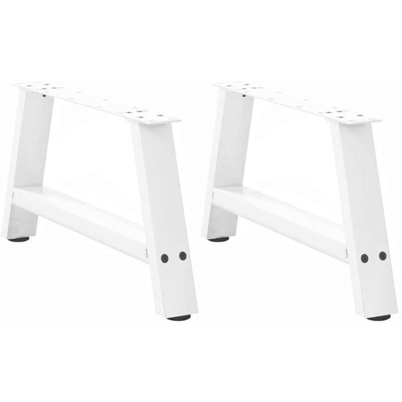 Patas para mesa de centro en forma de a (2 unidades), color blanco, 70 x (30-31) cm, acero Vidaxl
