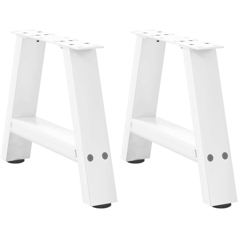 Patas para mesa de centro en forma de a (2 unidades), color blanco, 50 x (30-31) cm, acero Vidaxl