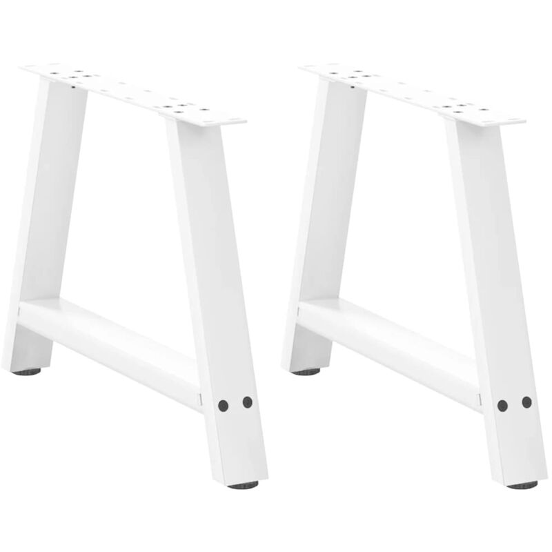 Patas para mesa de centro en forma de a (2 unidades), color blanco, 70 x (42-43) cm, acero Vidaxl