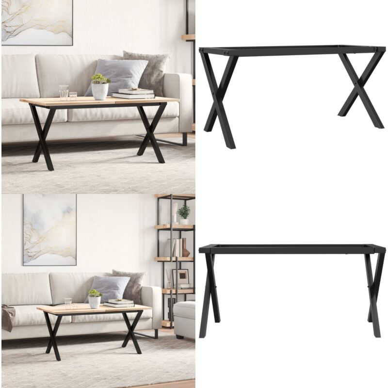 Patas de mesa de centro estructura X acero 70x30x43 cm - Mesa de centro - Estructura en X