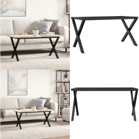 Patas de mesa de centro estructura X acero 80x40x43 cm - Mesa de centro - Estructura en X