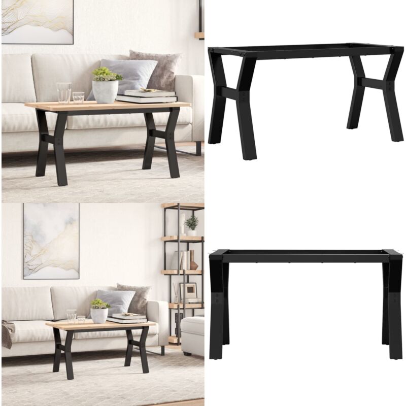 Patas de mesa de centro estructura Y acero 80x40x43 cm - Mesa de centro - Estructura en Y