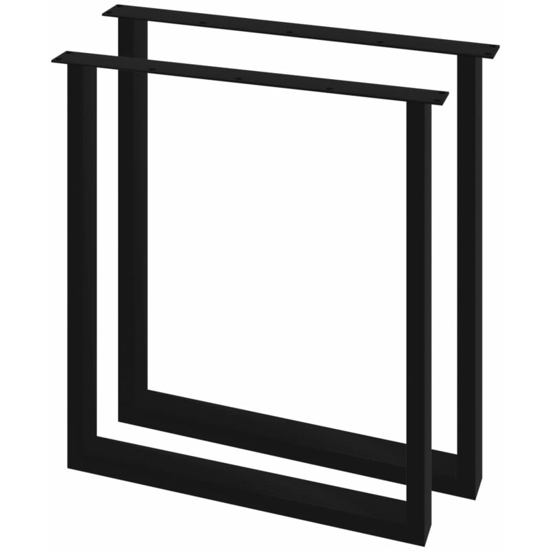 

vidaXL Patas de Mesa de Comedor 2 Unidades Forma de O 70x72 cm - Negro