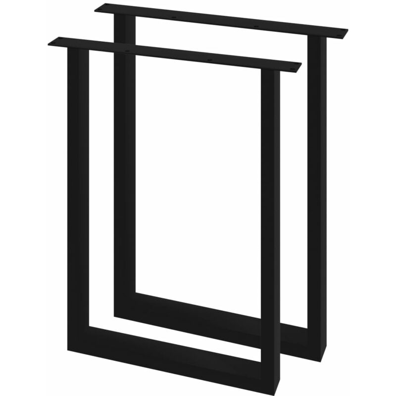 

vidaXL Patas de Mesa de Comedor 2 Unidades Forma de O 60x72 cm - Negro