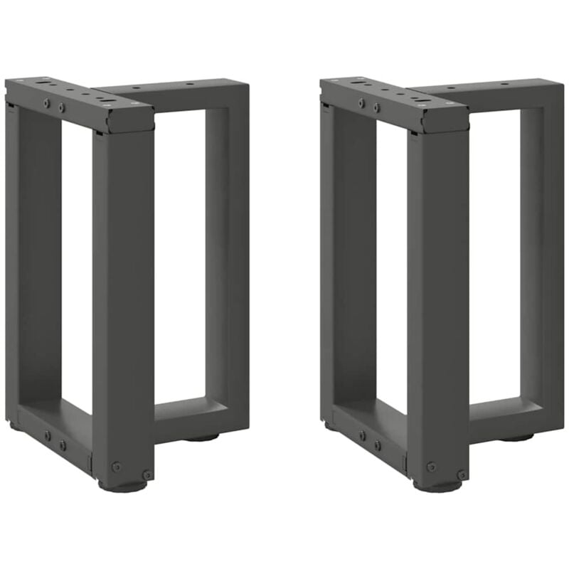 Patas para mesa de centro en forma de T (2 unidades), antracita, 38 x 25 x (42-43) cm, acero vidaXL