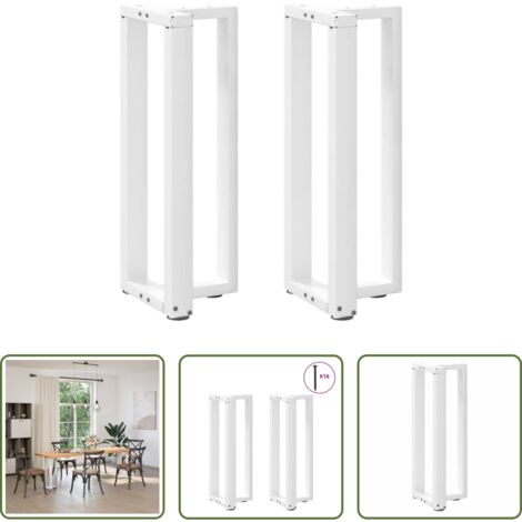 Patas de mesa -  Patas para consola en forma de T (2 unidades), color blanco, 25 x 28 x (72-73) cm, acero