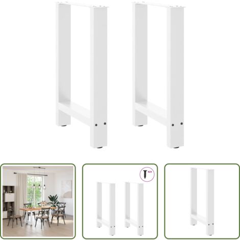 Patas de mesa - Patas para mesa de comedor blancas (2 unidades, 50 x 72-73 cm, acero)