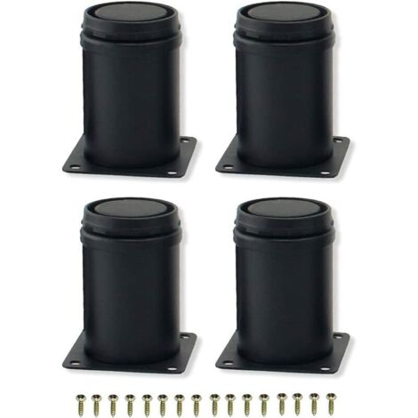 patas de metal ajustables de acero inoxidable negro de 8 cm para muebles, patas de gabinete, base de sofá, base de mesa, reemplazo de patas de muebles, negro, 8 cm para uso doméstico