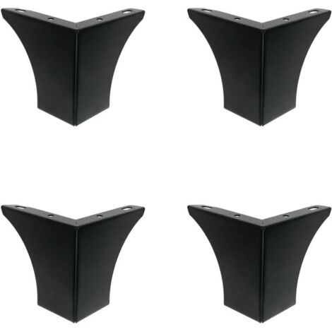Patas de metal negro para muebles, 100 mm – Juego de 4 para mesa de centro, sofá, cama o escritorio – Resistentes y ajustables