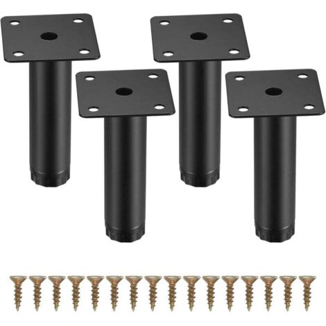 patas de muebles ajustables de 10 cm/4 pulgadas, patas de soporte de fijación de metal para muebles, mesas, sillas, escritorios, cocinas, armarios y sofás.