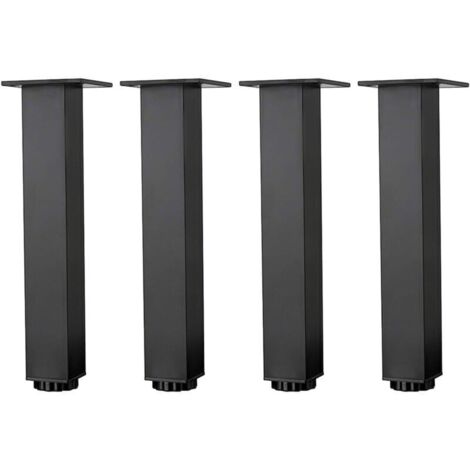 Patas de muebles ajustables de aleación de aluminio – Juego de 4, altura regulable (10–15 cm), para mesa de centro, armario o muebles de baño.