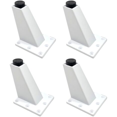 Patas de muebles de aleación de aluminio ajustables blancas, patas de mesa para sofá, 4 Uds.