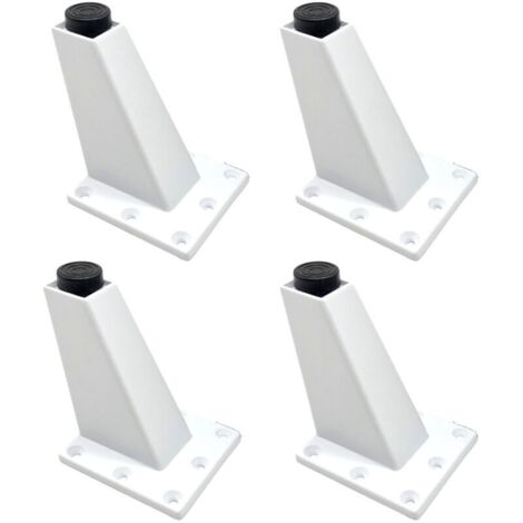 Patas de muebles de aleación de aluminio ajustables de 4 piezas para sofá y mesa, color blanco