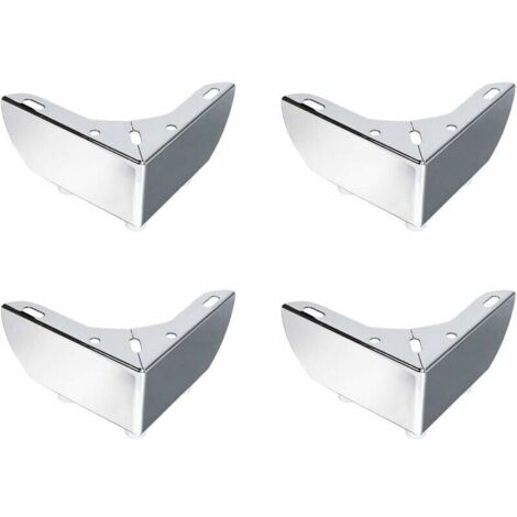 Patas de repuesto de metal plateado de 5,5 cm para mesa de centro, mueble de TV, otomana, sofá, mueble de TV, 4 unidades