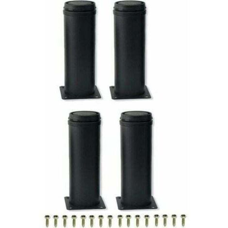 Patas de repuesto ZVD de 15 cm, ajustables, de acero inoxidable negro, para muebles, mesas, sofás, etc.
