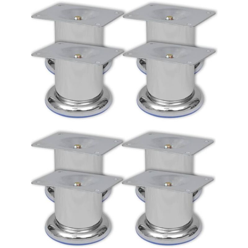 

Patas de sofá 8 unidades redondas cromadas 60 mm - Plateado