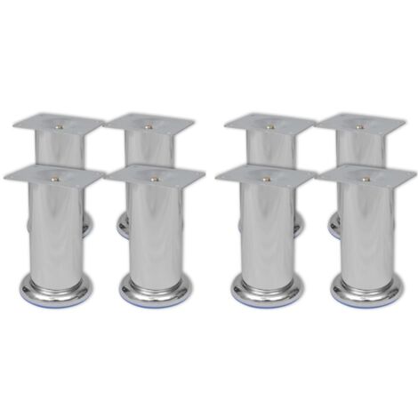 Patas de sofá 8 unidades redondas cromadas 120 mm vidaXL