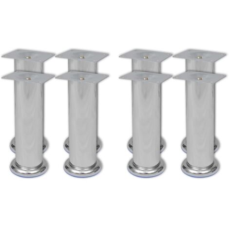 Patas de sofá 8 unidades redondas cromadas 180 mm