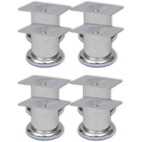 Patas de sofá 8 unidades redondas cromadas 60 mm vidaXL