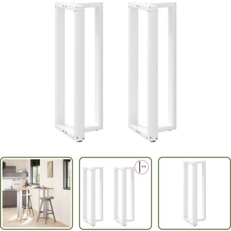 Patas en forma de T -  Patas para mesa de bar en forma de T (2 unidades), color blanco, 50 x 35 x (110-111) cm, acero