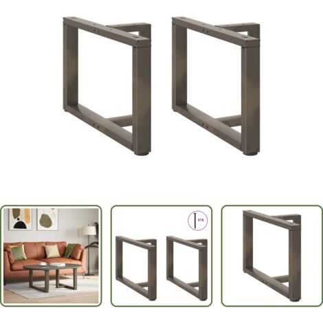 Patas en forma de T -  Patas para mesa de centro en forma de T (2 unidades), color negro, 70 x 25 x (42-43) cm, acero