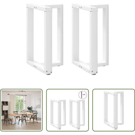 Patas en forma de T -  Patas para mesa de comedor en forma de T (2 unidades), color blanco, 50 x 35 x (72-73) cm, acero