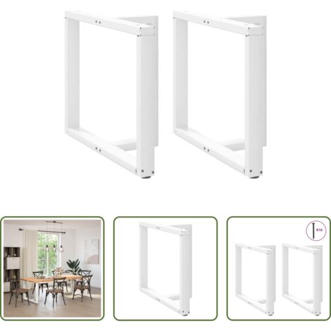 Patas en forma de T - Patas para mesa de comedor en forma de T (2 unidades), color blanco, 90 x 35 x (72-73) cm, acero