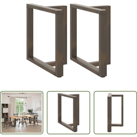 Patas en forma de T -  Patas para mesa de comedor en forma de T (2 unidades), color negro, 70 x 35 x (72-73) cm, acero