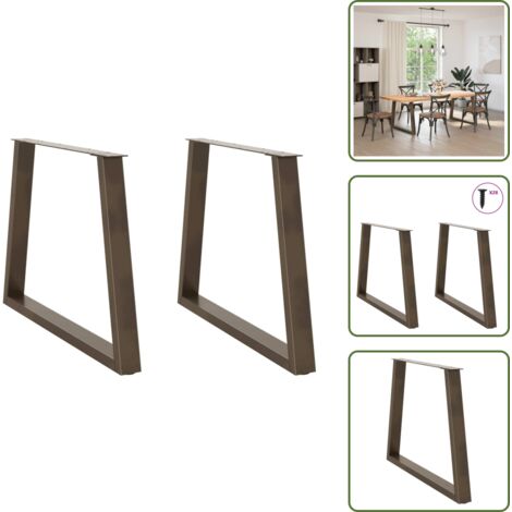 Patas en forma de V - vidaXL Patas para mesa de comedor en forma de V (2 unidades, acero natural, 100 x 72-73,3 cm) - Mesa de comedor