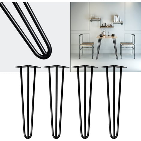 Patas horquilla mesa set 4 negro 60cm Hairpin Legs diseño industrial vntage retro tendencia muebles