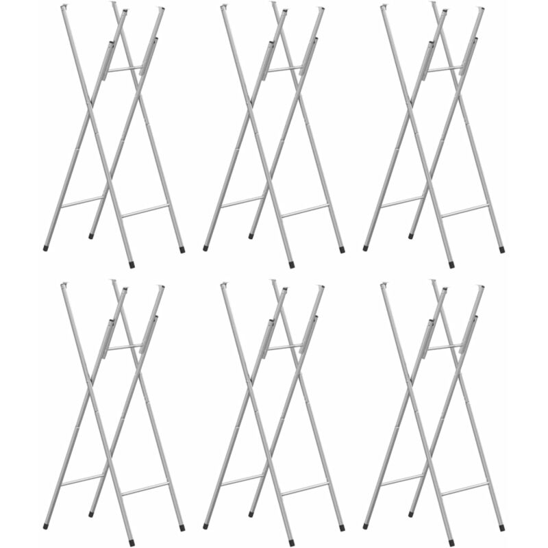 

Patas mesa plegables 6 uds acero galvanizado plata 45x55x112 cm - Plateado