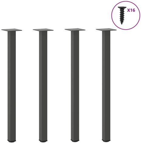 Patas para consola (4 unidades), antracita, 72-74 cm, acero