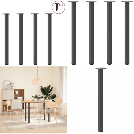 Patas para consola (4 unidades), antracita, 72-74 cm, acero - Soporte para mesa - Niveladores para mesa