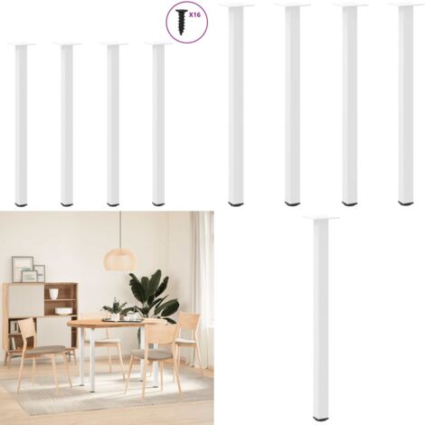 Patas para consola (4 unidades), color blanco, 72-74 cm, acero - Soporte para mesa - Niveladores para consola
