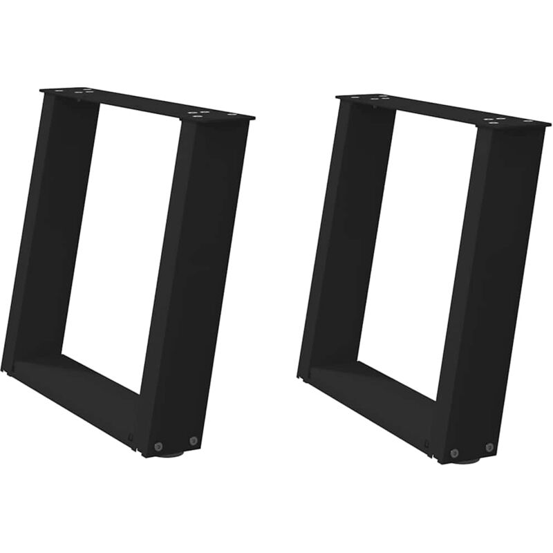Patas para mesa de centro en forma de u (2 unidades), color negro, 50 x (42-43) cm, acero Vidaxl
