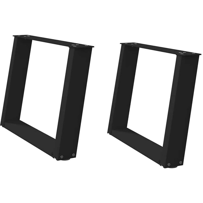 Patas para mesa de centro en forma de u (2 unidades), color negro, 70 x (42-43) cm, acero Vidaxl