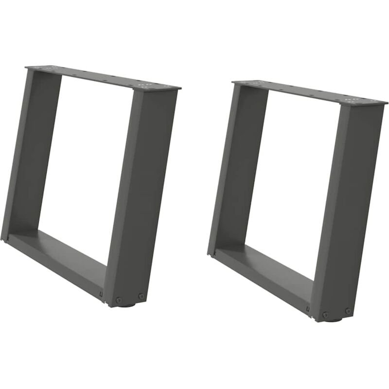 Patas para mesa de centro en forma de u (2 unidades), antracita, 60 x (42-43) cm, acero Vidaxl