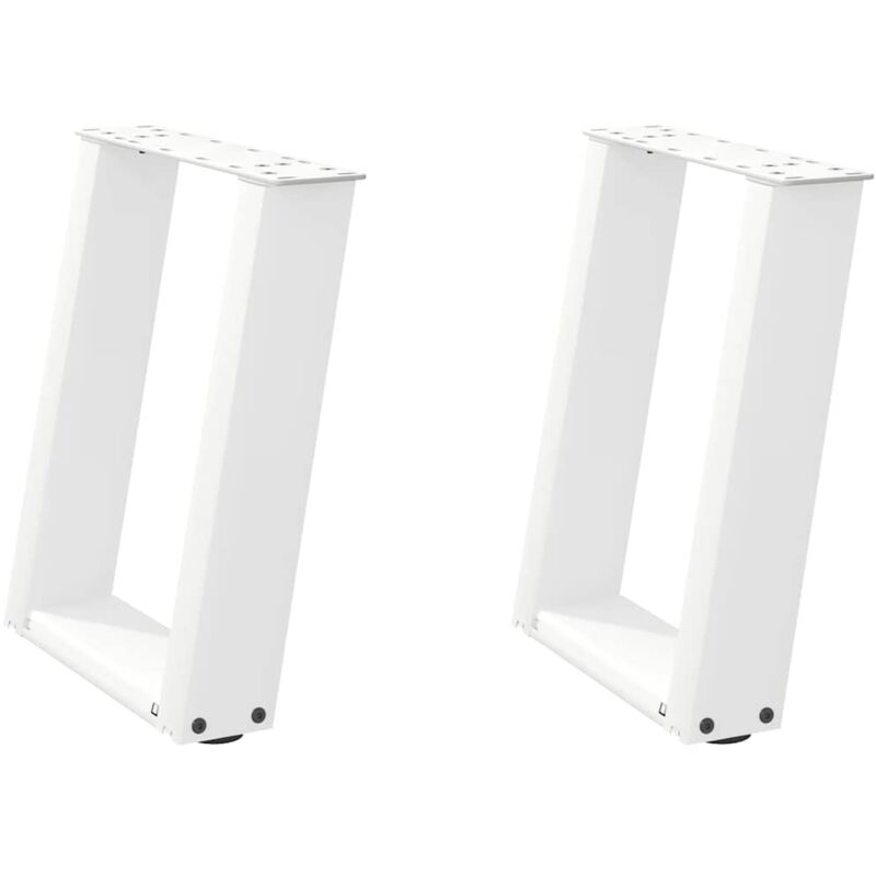 Patas para mesa de centro en forma de u (2 unidades), color blanco, 38 x 42-43 cm, acero Vidaxl