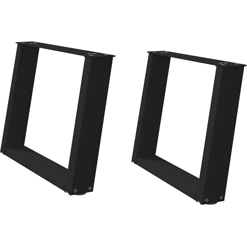 Patas para mesa de centro en forma de u (2 unidades), color negro, 60 x (42-43) cm, acero Vidaxl