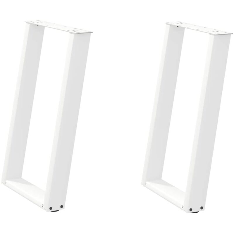 Patas para mesa de comedor en forma de u (2 unidades), color blanco, 60 x (72-73) cm, acero Vidaxl
