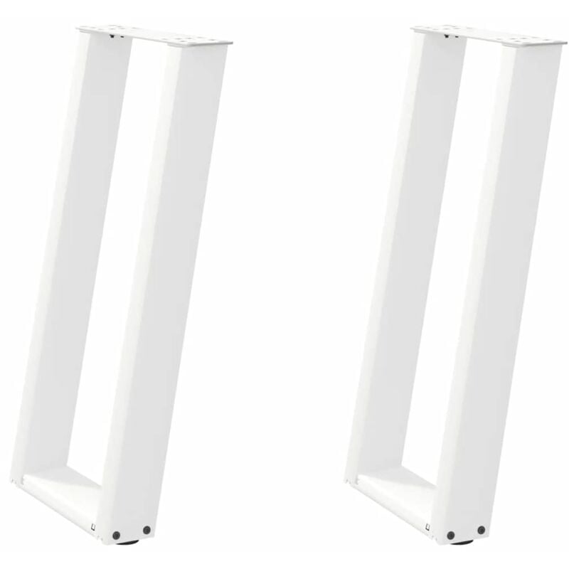 Patas para consola en forma de u (2 unidades), color blanco, 28 x (72-73) cm, acero Vidaxl