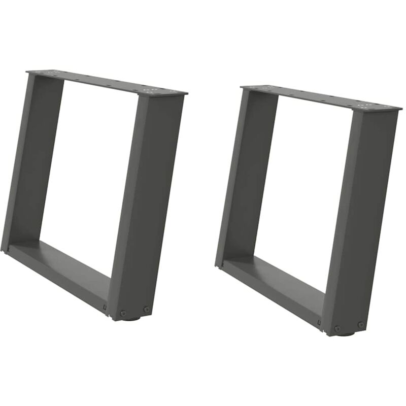 Patas para mesa de centro en forma de u (2 unidades), antracita, 70 x (42-43) cm, acero Vidaxl
